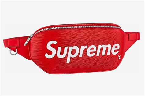 real lv red white bum bag waist fanny pack supreme|louis vuitton bumbag red.